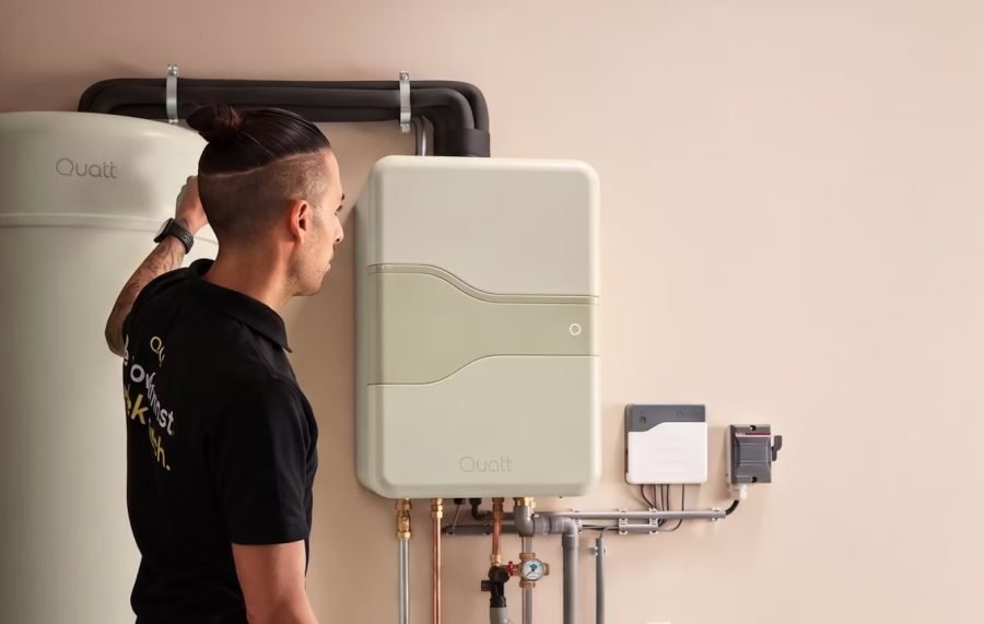 All-electric opstelling: buitenunit, HeatCharger en HeatBattery